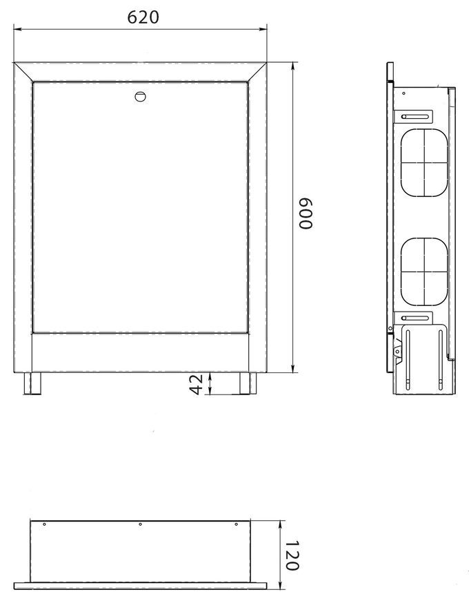 Шкаф коллекторный внутренний Thermo Alliance №2 600х620x120 0,5 мм белый SD00052727