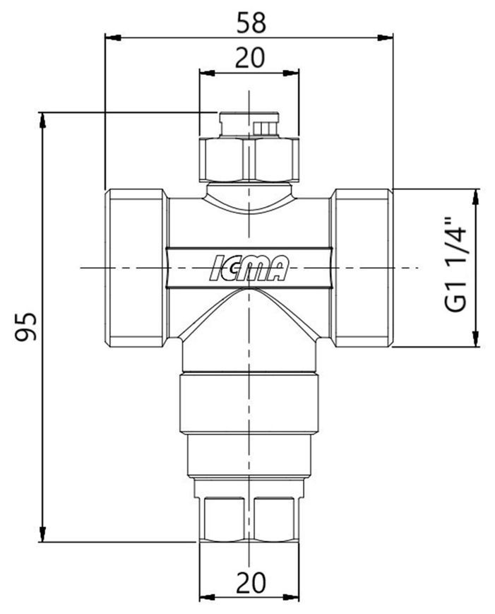 Антифризный клапан для тепловых насосов Icma 1 1/4" латунь №609 90609AG06 - 90609AG06