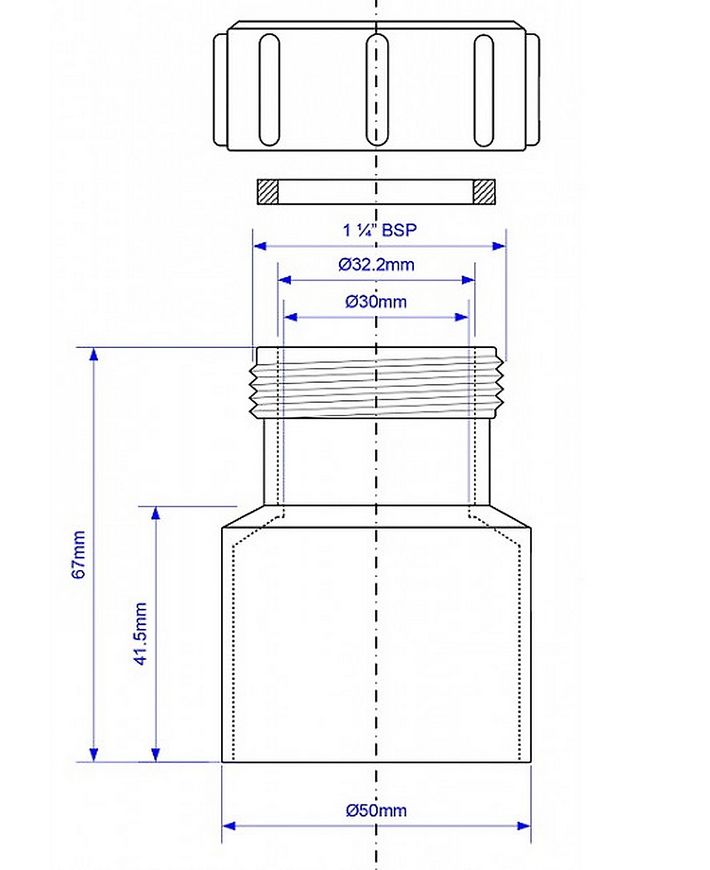 Редукция пластиковая McALPINE 50х32 мм раструб/компрессионное соединение белая 5032J-WH