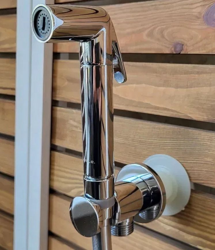 Гарнитур гигиенический Volle Cascada H55 лейка латунь, 1 режим, шланг PVC 120 см cromo 1586.190101 хром - 1586.190101