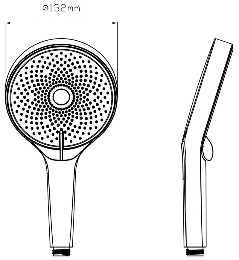 Лійка для ручного душу Qtap Rucni кругла 130 мм Black Matt QTRUC125BLM45953 - QTRUC125BLM45953