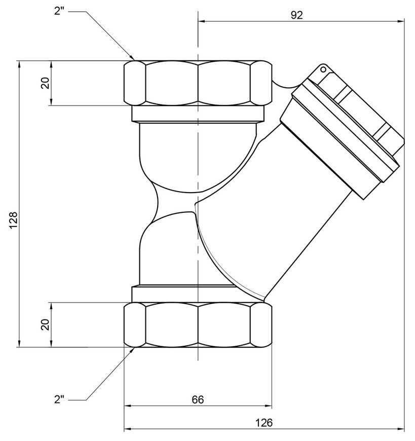 Фільтр грубого очищення води (косий) SD Forte 2" ВР латунь SF124W50 - SF124W50