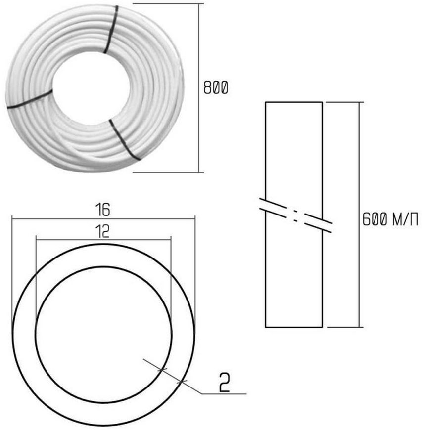 Труба для теплої підлоги Icma PEX-A 16х2 мм, 3 шари, 600 м №Р198/Р180 88P180GH60099