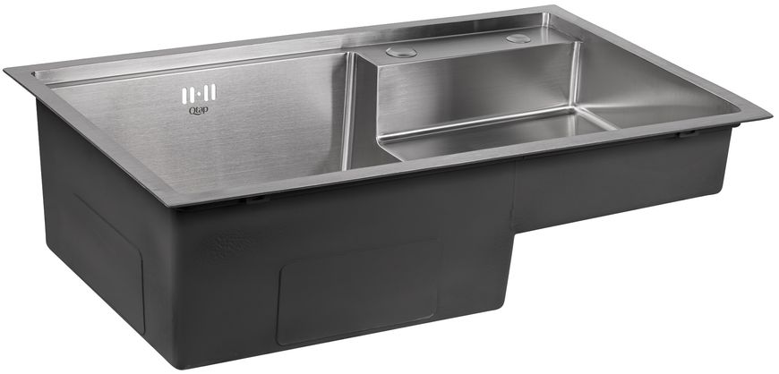 Кухонна мийка інтегрована QTAP D7848-L 3,0/1,2 мм Satin - QTD7848L3012