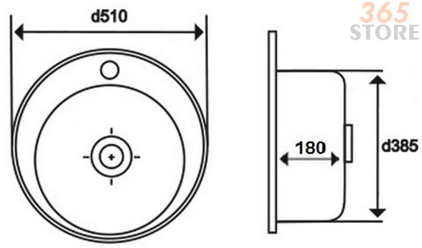 Кухонная мойка IMPERIAL 510-D Decor 0,6 мм (IMP510D06DEC) - IMP510D06POL