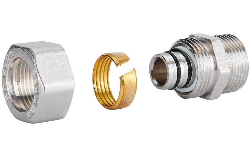 Муфта обтискна SD Plus 20х3/4" ЗР перехідна пряма розбірна латунь SD154W2020