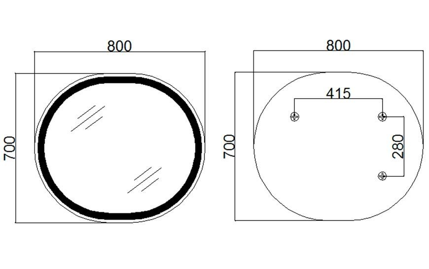 Зеркало Qtap Gemini 700х800 с LED-подсветкой Touch, с антизапотеванием, с диммером, рег. темп. цвета (3000-6500K) QT2578R8071W