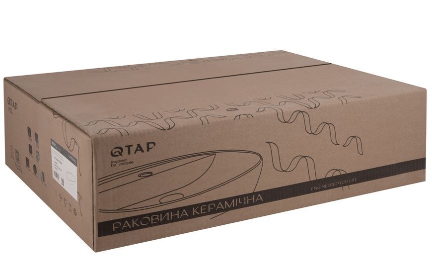 Раковина Qtap Cardinal 555х395х120 підвісна/накладна овальна White QT0411K177WN - QT0411K177WN