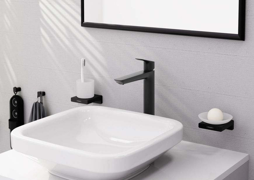Смеситель для раковины HANSGROHE Logis 240 Fine Matt Black 71257670 черный матовый с д/к - 71257670