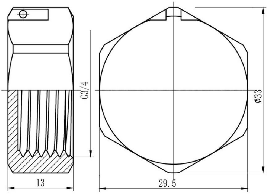Заглушка латунна SD Forte 3/4" ВР хромована SF352H20