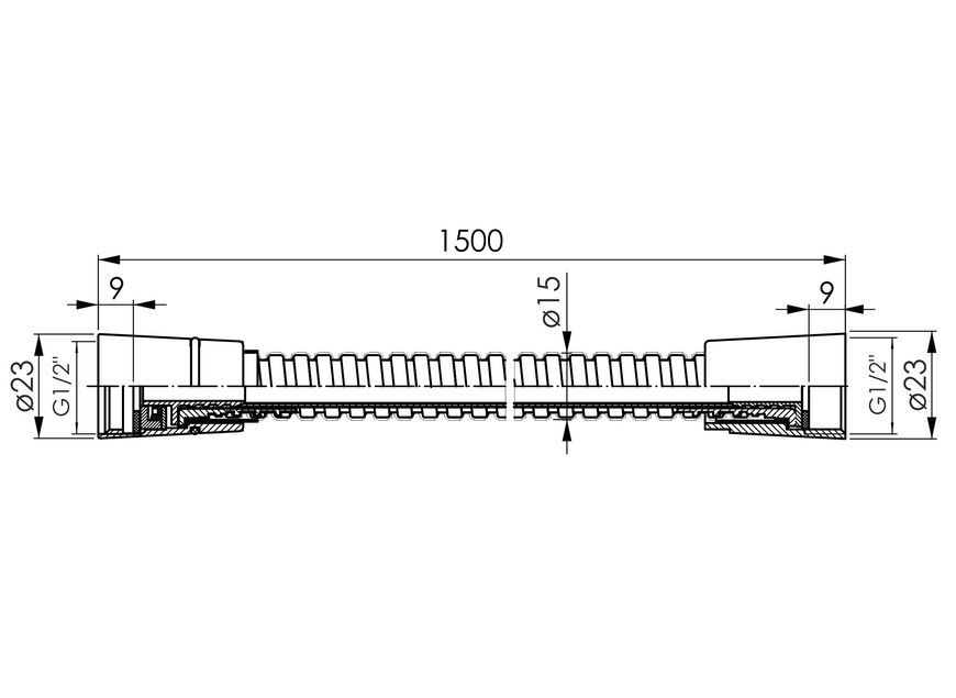 Шланг для душа Imprese SS 1500 мм anti-twist f03600110SE черный матовый - f03600110SE