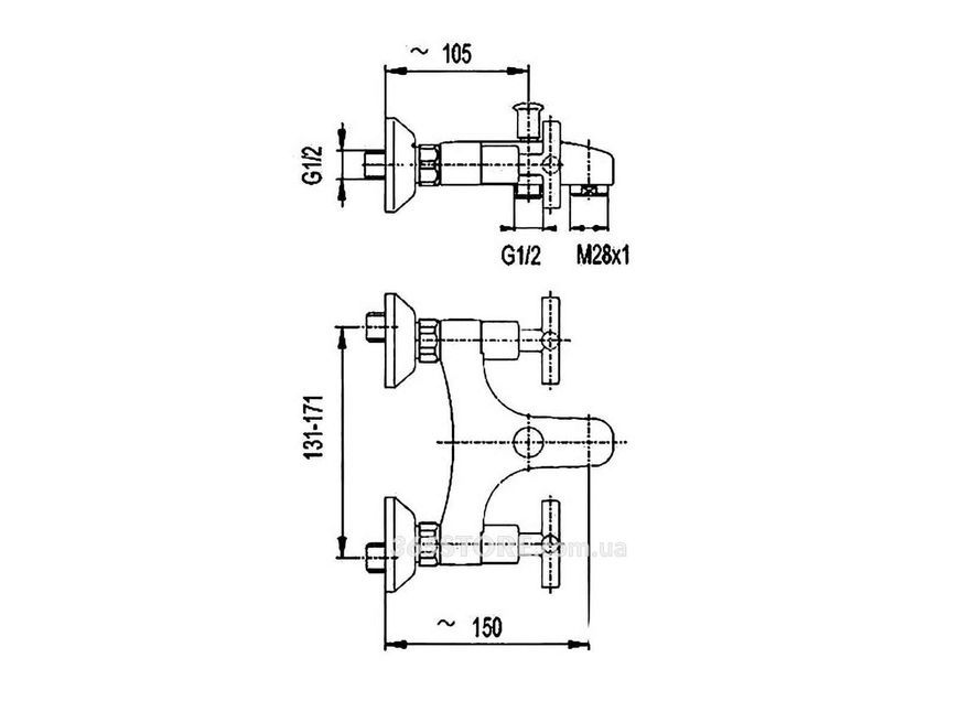 Смеситель для ванны KFA ARMATURA SYMETRIC 344-010-00 - 344-010-00