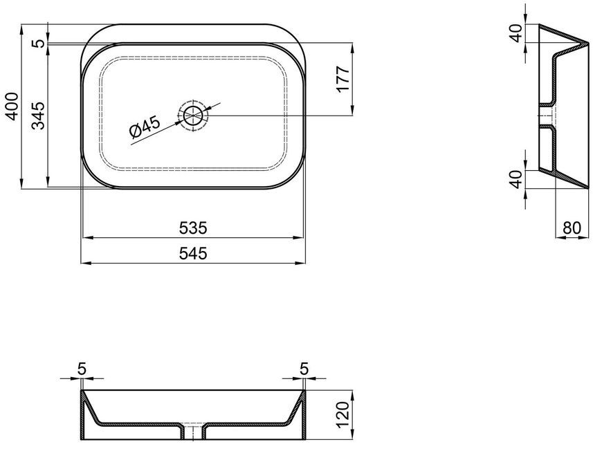 Раковина-чаша Qtap Scorpio 545х400х120 White QT14112243WN - QT14112243WN