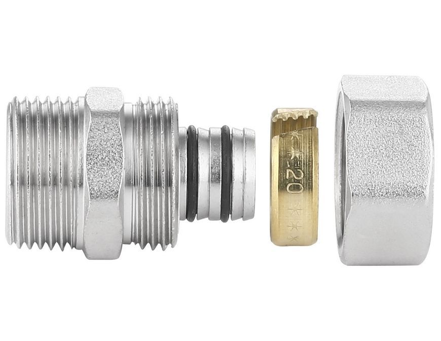 Муфта обтискна Thermo Alliance Standart 20х3/4" ЗР перехідна пряма розбірна латунь SD154W2020