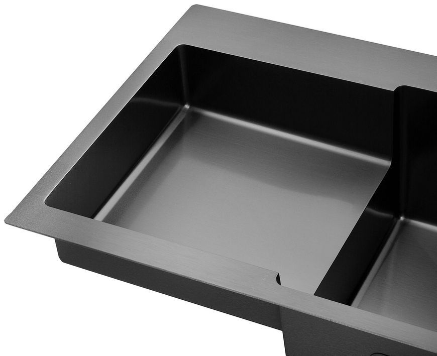 Кухонна мийка Kroner KRP Schwarze 7848RHM PVD зі змішувачем та дозатором CVS30120 KRS7848RHMPVDSCH035PVDSPSCH049 - KRS7848RHMPVDSCH035PVDSPSCH049