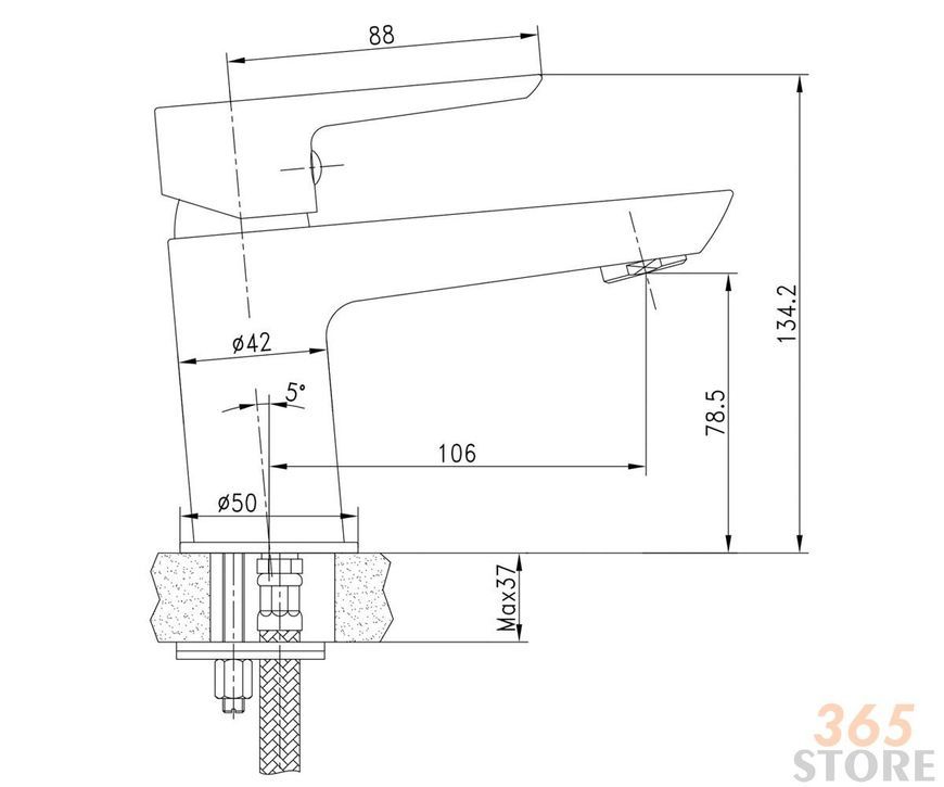 Смеситель для умывальника IMPRESE BRECLAV 05245 хром, 35 мм - 05245