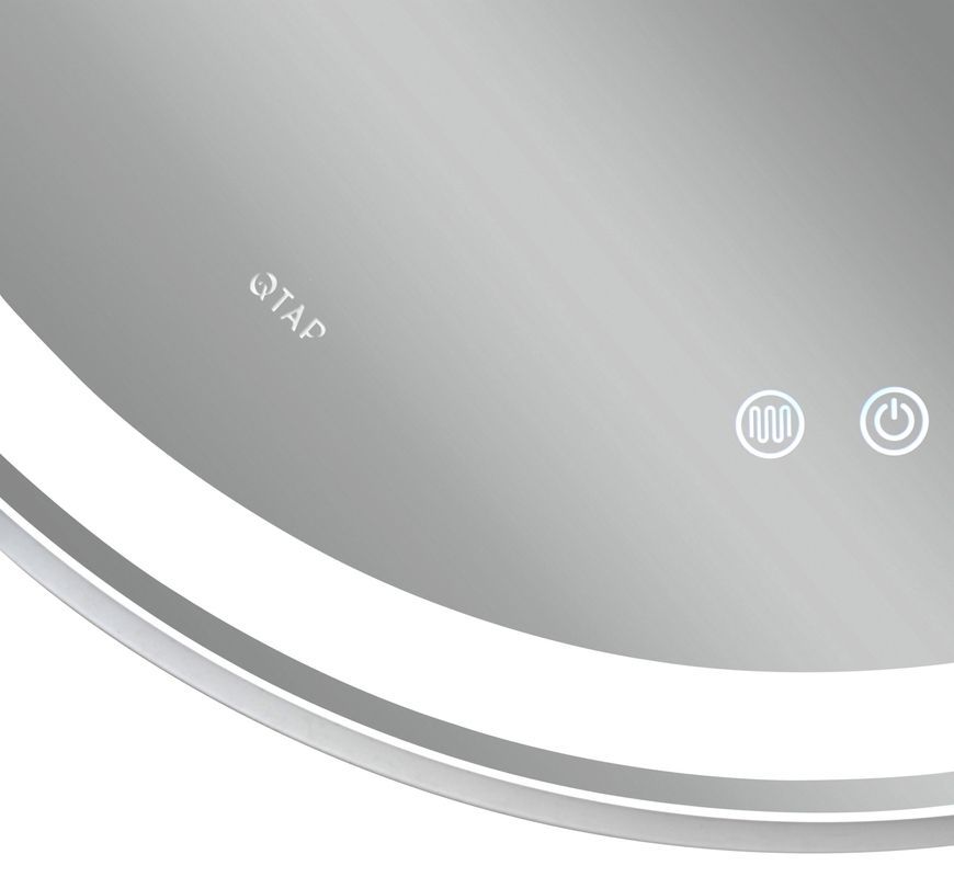 Зеркало Qtap Gemini 700х800 с LED-подсветкой Touch, с антизапотеванием, с диммером, рег. темп. цвета (3000-6500K) QT2578R8071W