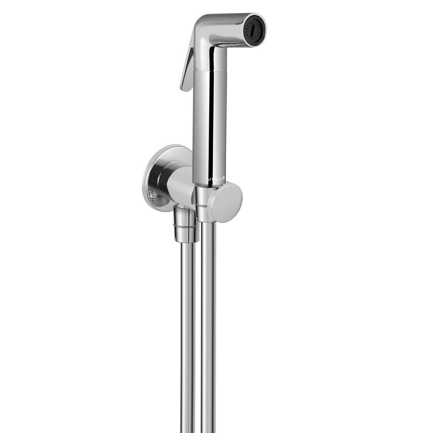Гарнитур гигиенический Volle Cascada H55 лейка латунь, 1 режим, шланг PVC 120 см cromo 1586.190101 хром - 1586.190101