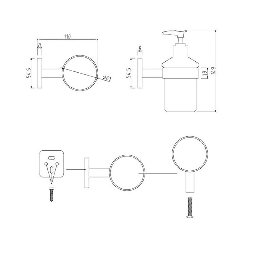Дозатор для жидкого мыла LIDZ (CRG) 116.02.02 - LIDZCRG1160202