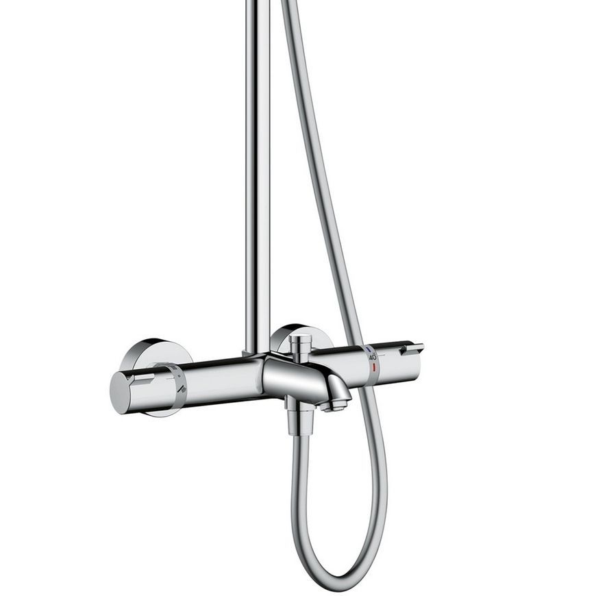 Душова система HANSGROHE Crometta E Showerpipe 240 1jet з термостатом і виливом 27298000 хром - 27298000