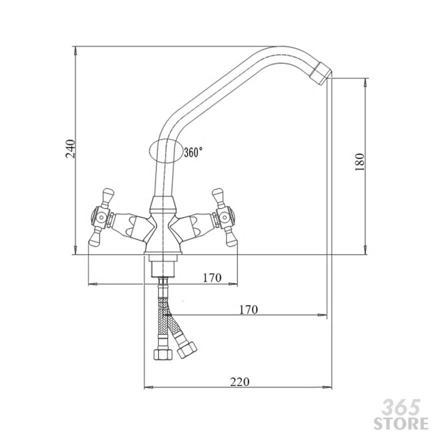 Змішувач для кухонної мийки TOUCH-Z Dominox 271F - TZDOM271F