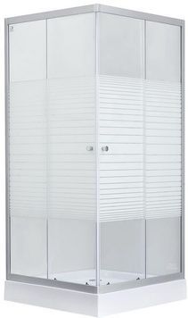 Душова кабіна LIDZ WIEŻAK 100x80, низький, скло Linie 4 мм - LWKSC10080SATLOWL