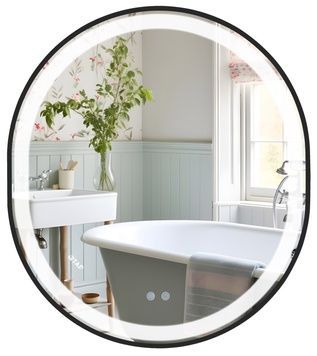 Дзеркало Qtap Gemini 700х800 з LED-підсвічуванням Touch, з антизапотіванням, з димером, рег. темп. кольору (3000-6500K) QT2578R8072B Black