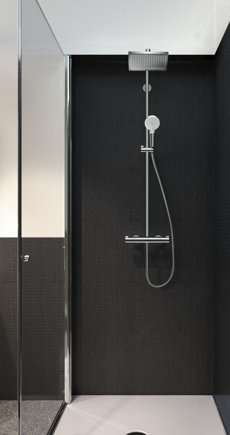 Душова система HANSGROHE Crometta E Showerpipe 240 1jet з термостатом 27271000 хром - 27271000