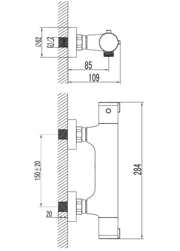 Термостатический смеситель для душа Imprese Kucera f03303401AB хром - f03303401AB