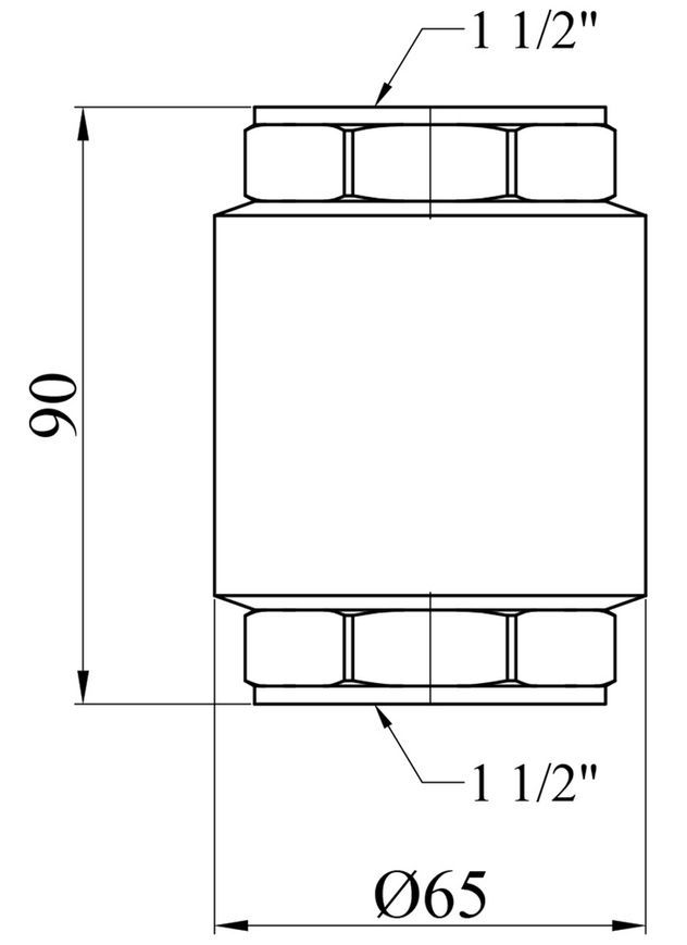 Зворотний клапан Karro 1 1/2" ВР KR-6120 (KR-037010) з латунним штоком CV025789 - KR-037010