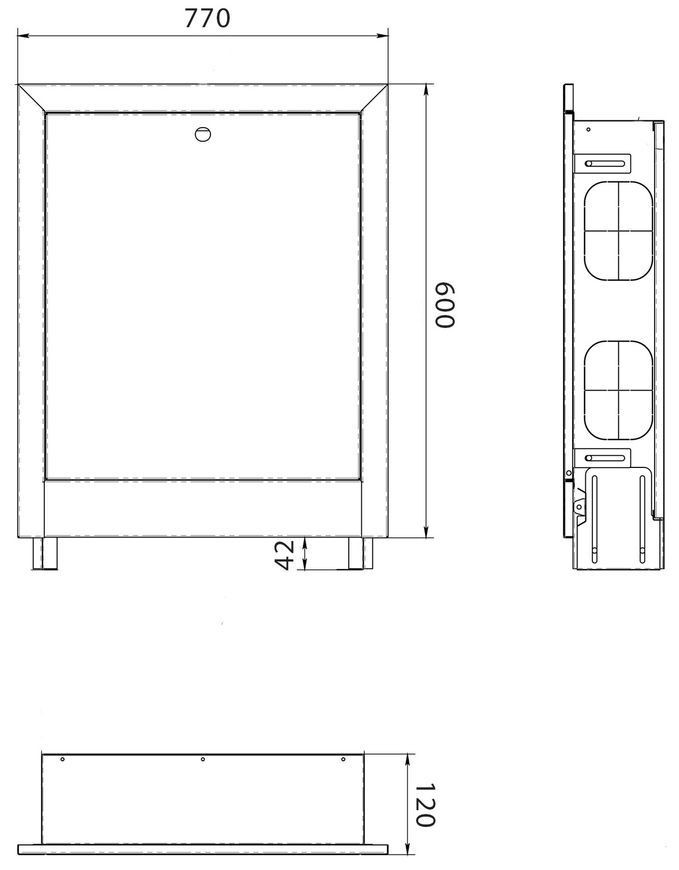 Шкаф коллекторный внутренний Thermo Alliance №3 600х770x120 0,7 мм белый SD00052734
