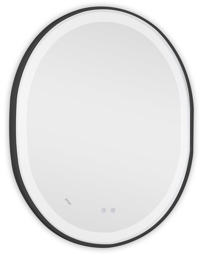 Зеркало Qtap Gemini 700х800 с LED-подсветкой Touch, с антизапотеванием, с диммером, рег. темп. цвета (3000-6500K) QT2578R8072B Black