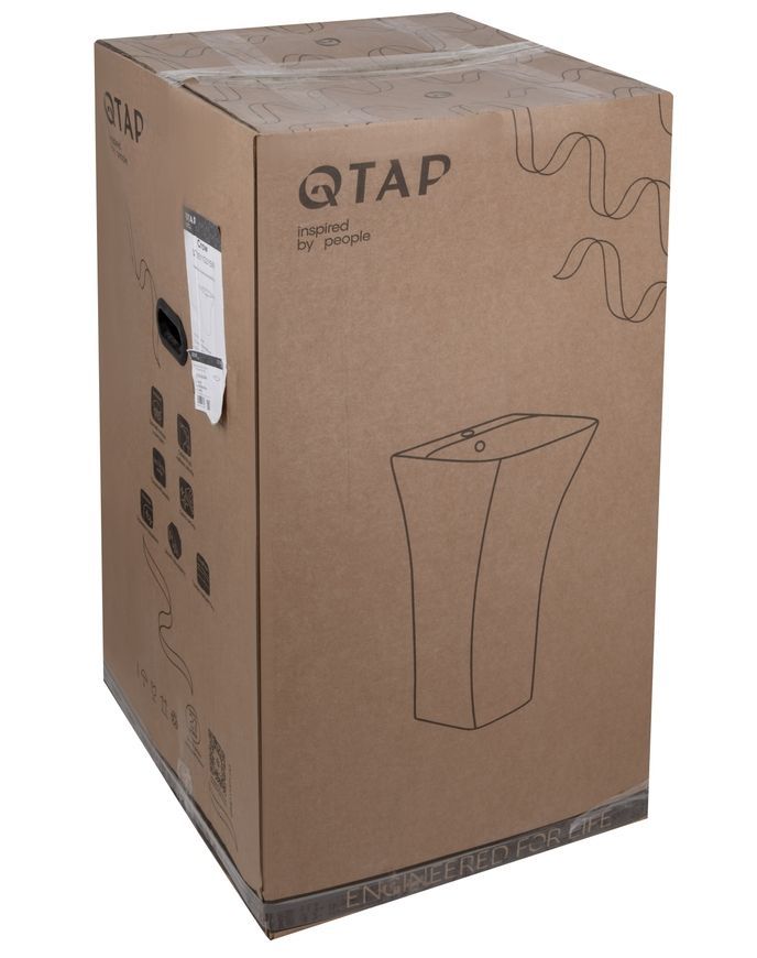Раковина підлогова моноблок Qtap Crow 445x435x825 White QT0511G315WN - QT0511G315WN