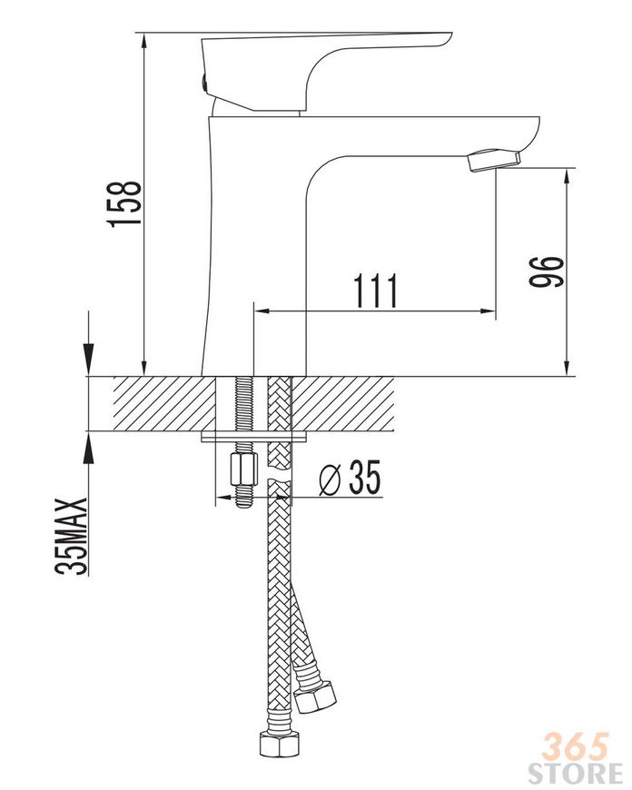 Змішувач для умивальника IMPRESE VALTICE 05320 хром, 35 мм - 05320