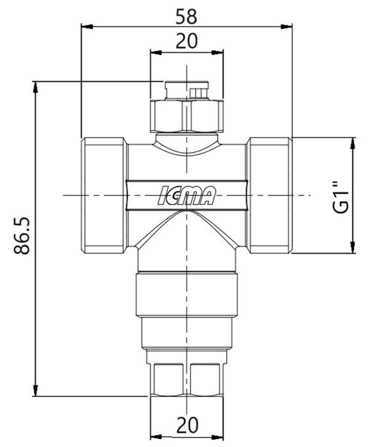 Антифризный клапан для тепловых насосов Icma 1" латунь №609 90609AF06 - 90609AF06