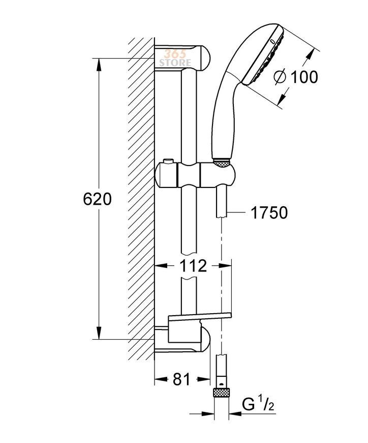Душевая система GROHE New Tempesta 100 28593002 4 режима струй - 28593002