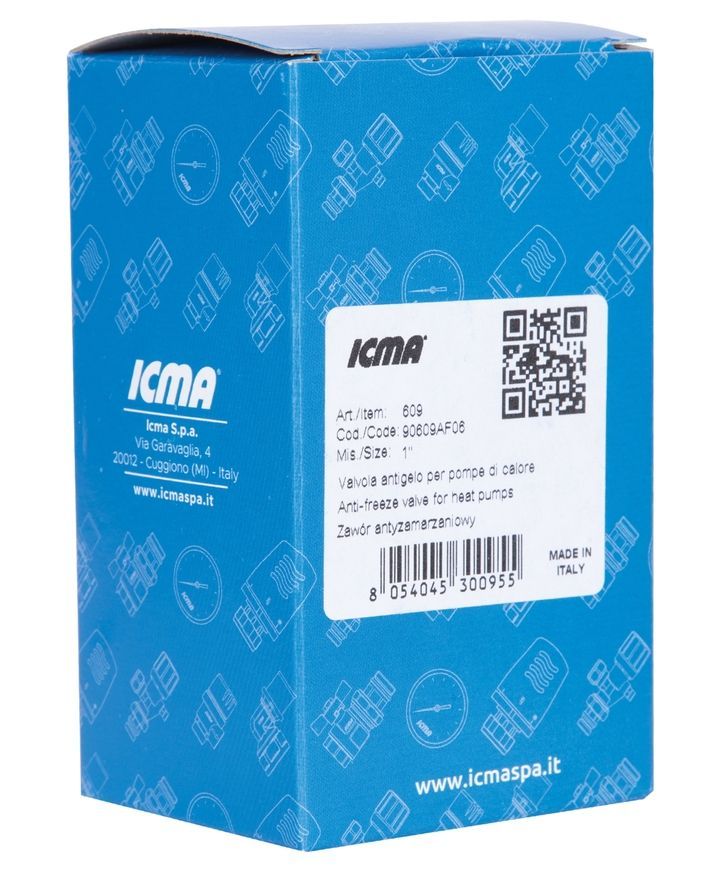 Антифризный клапан для тепловых насосов Icma 1" латунь №609 90609AF06 - 90609AF06