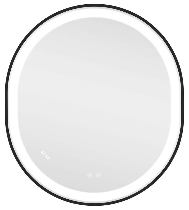 Зеркало Qtap Gemini 700х800 с LED-подсветкой Touch, с антизапотеванием, с диммером, рег. темп. цвета (3000-6500K) QT2578R8072B Black