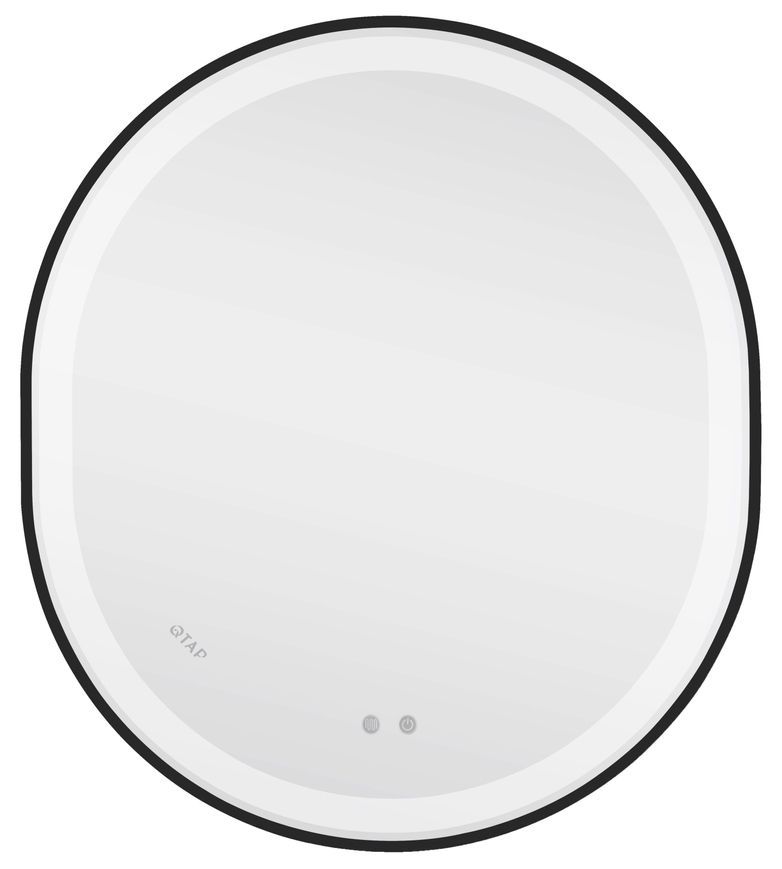 Зеркало Qtap Gemini 700х800 с LED-подсветкой Touch, с антизапотеванием, с диммером, рег. темп. цвета (3000-6500K) QT2578R8072B Black