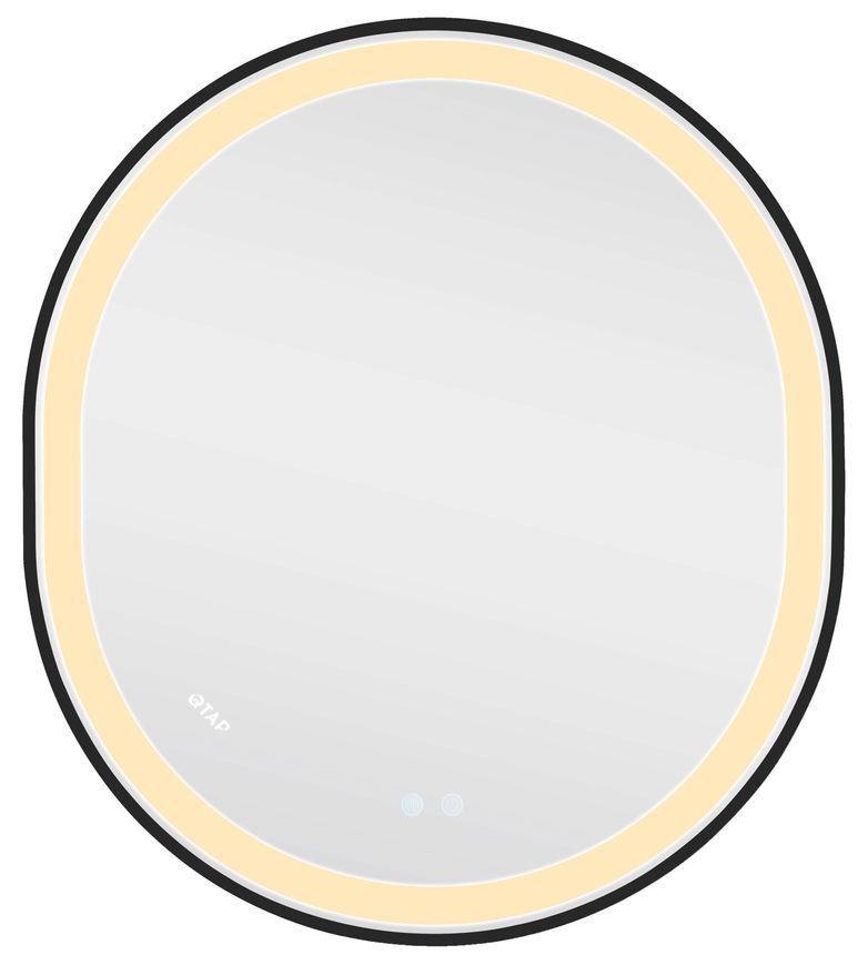 Зеркало Qtap Gemini 700х800 с LED-подсветкой Touch, с антизапотеванием, с диммером, рег. темп. цвета (3000-6500K) QT2578R8072B Black