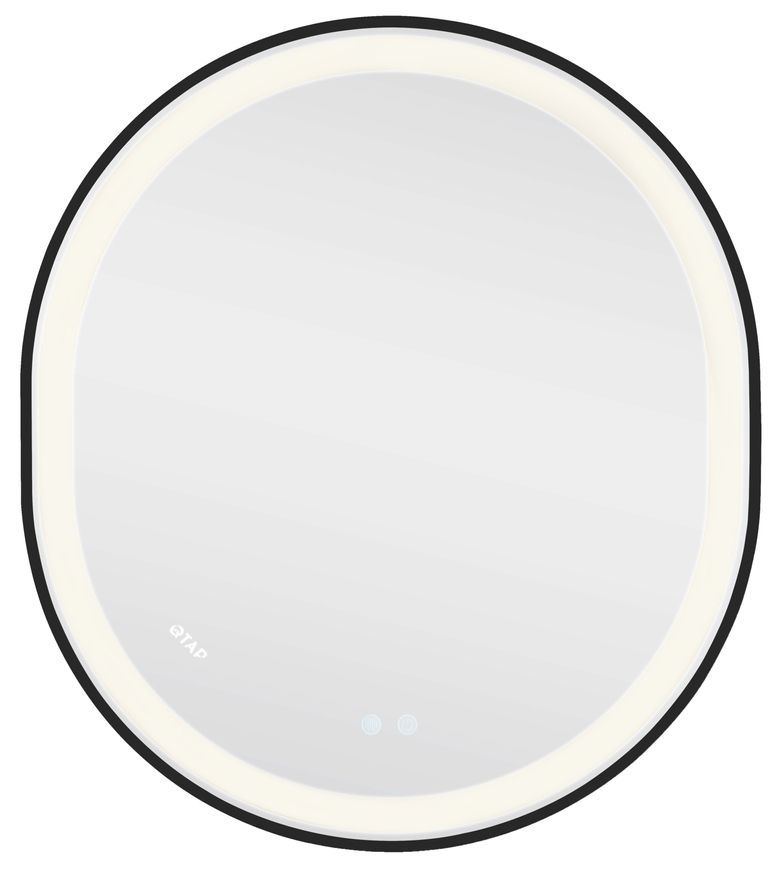 Зеркало Qtap Gemini 700х800 с LED-подсветкой Touch, с антизапотеванием, с диммером, рег. темп. цвета (3000-6500K) QT2578R8072B Black