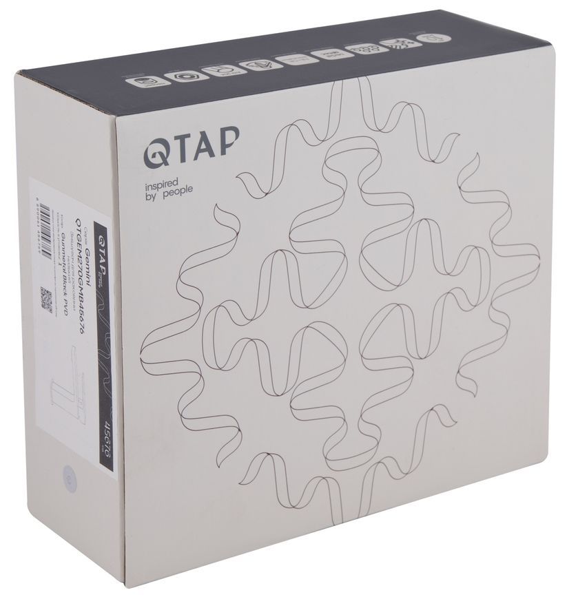 Змішувач для раковини Qtap Gemini Gunmetal Black PVD QTGEM270GMB45676 латунь - QTGEM270GMB45676