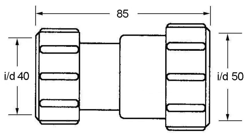 Редукция (муфта) McALPINE 50х40 мм компрессионное соединение белая 4050H-WH
