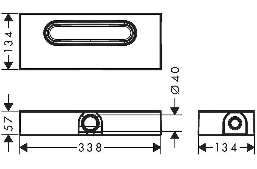 Прихована частина HANSGROHE uBox universal &oslash;40 для душових трапів 01000180 - 01000180