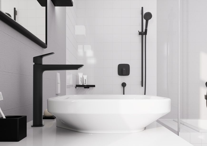 Смеситель для раковины HANSGROHE Logis 240 Fine Matt Black 71258670 черный матовый - 71258670