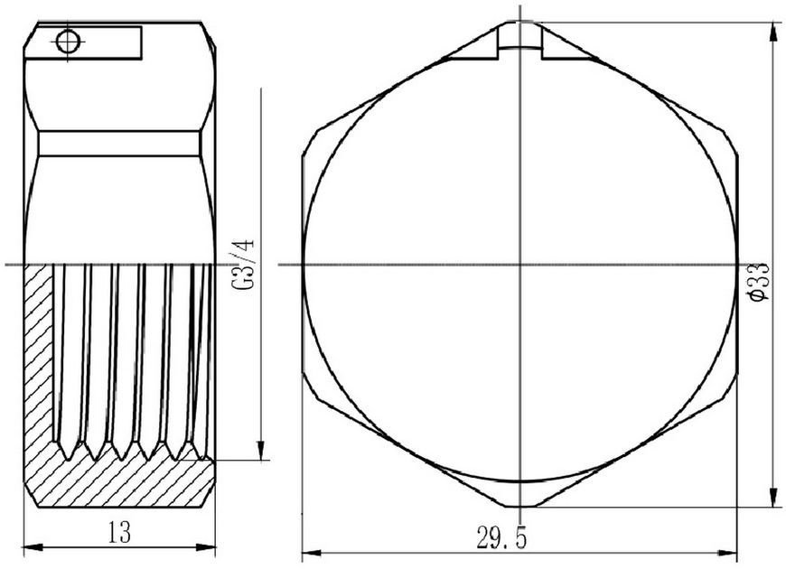 Заглушка латунна SD Forte 3/4" ЗР хромована SF353H20