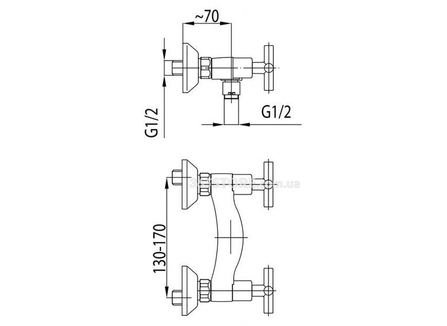 Змішувач для душу KFA ARMATURA SYMETRIC 346-010-00 - 346-010-00