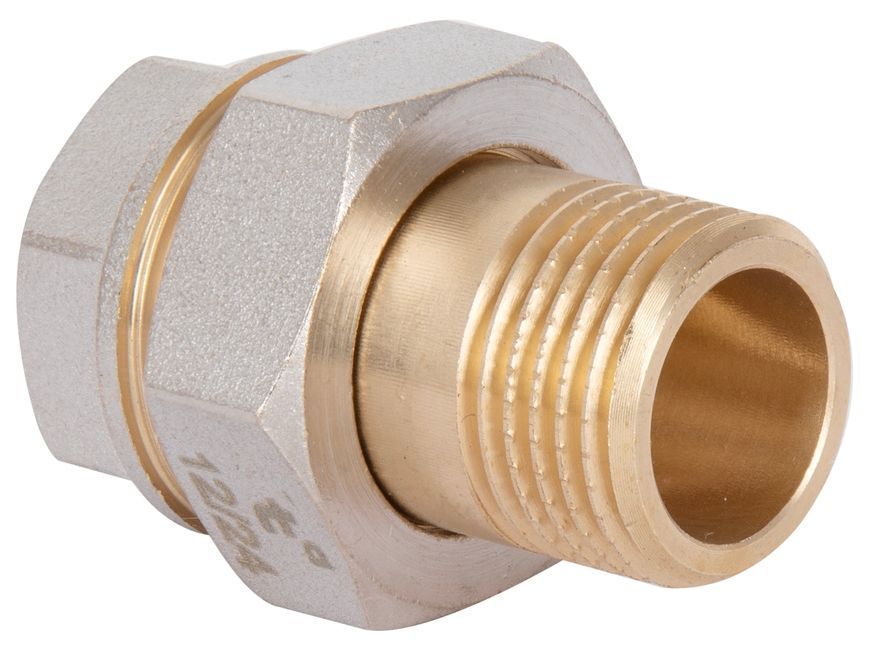 Сгон латунный "Американка" Thermo Alliance Base прямой 1/2"НРх1/2"ВР никелированный SD190W15