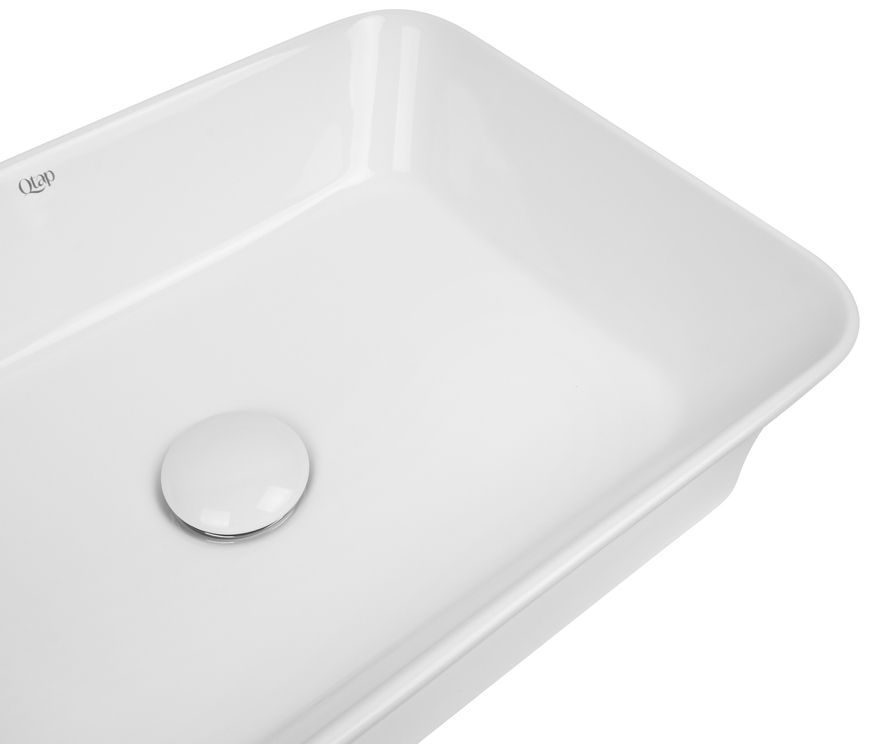 Раковина-чаша QTAP Virgo 490х345х115 White с донным клапаном QT18112261W - QT18112261W