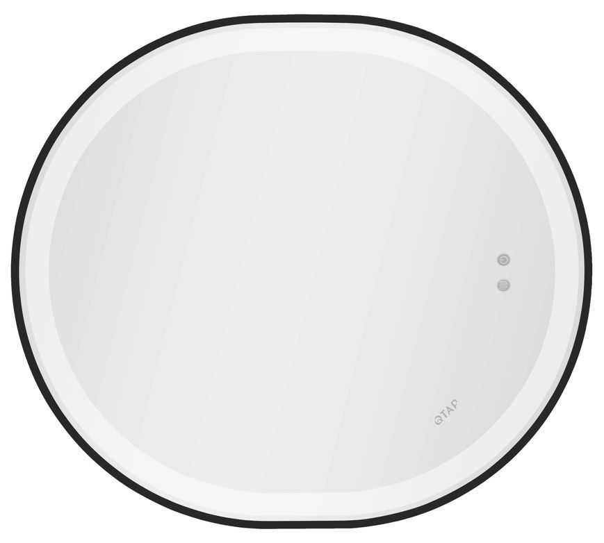 Зеркало Qtap Gemini 700х800 с LED-подсветкой Touch, с антизапотеванием, с диммером, рег. темп. цвета (3000-6500K) QT2578R8072B Black
